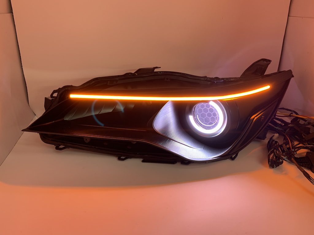 2015 17 Toyota Camry LED Headlights Custom Halos Color Changing Demon Eyes